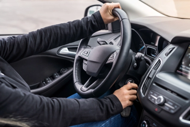 A man starting a car